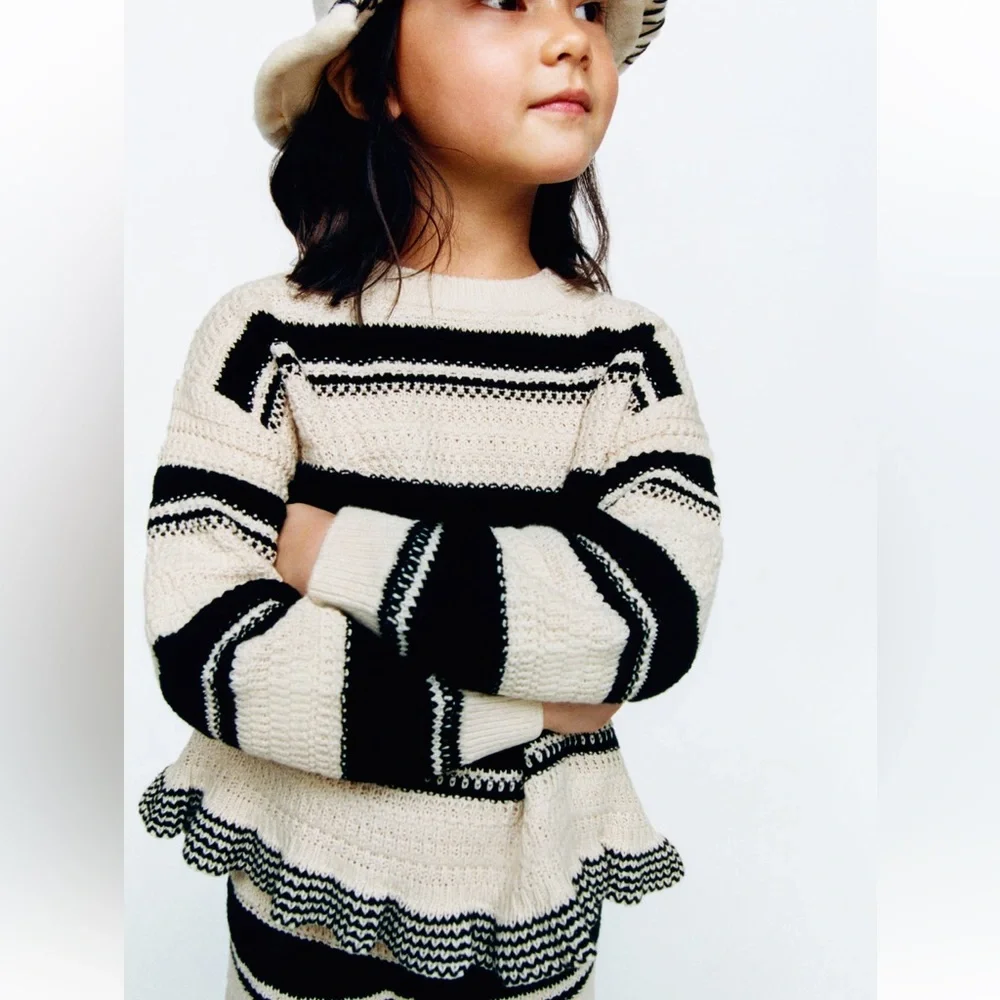 Zara ruffled knit sweater